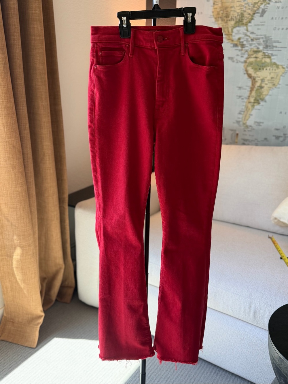 MOTHER High Waisted Weekender Skimp in Haute Red EUC